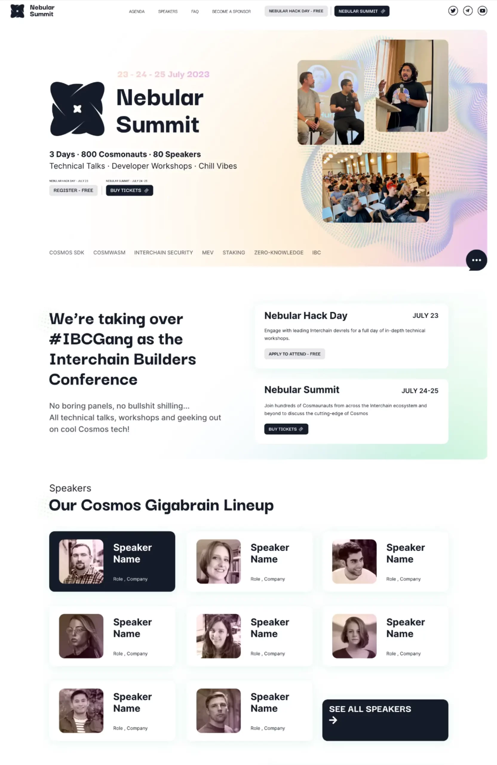 Web design Nebular Summit