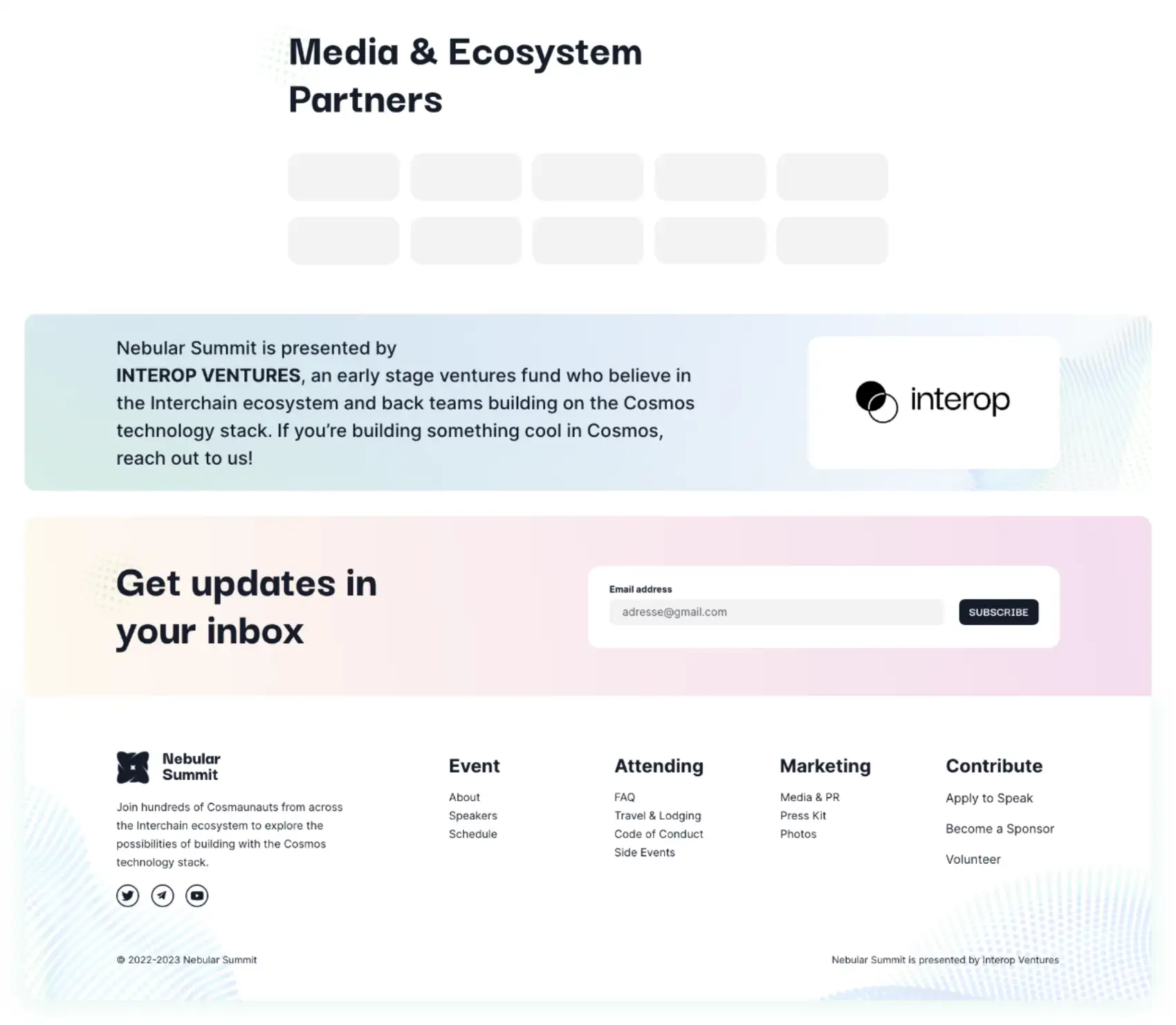 Web design Nebular Summit