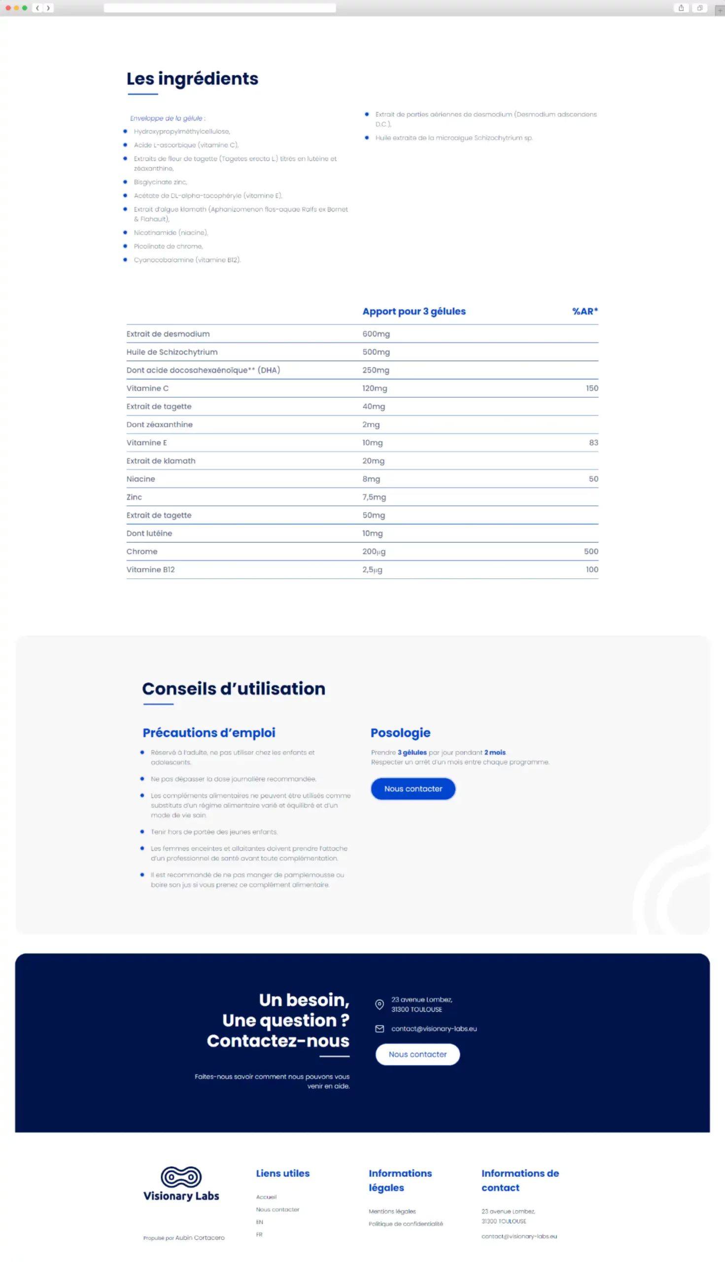 Web design Visionary labs