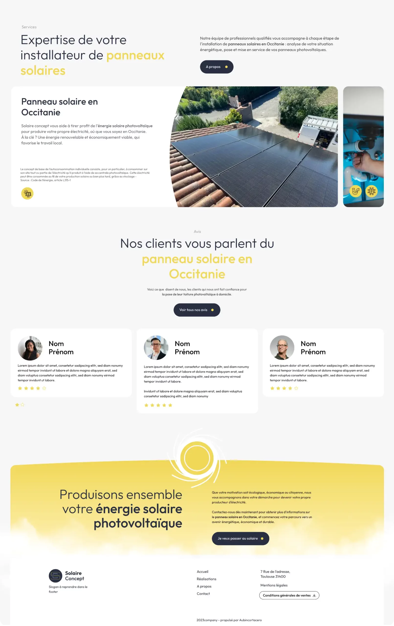 Web design Solaire Concept