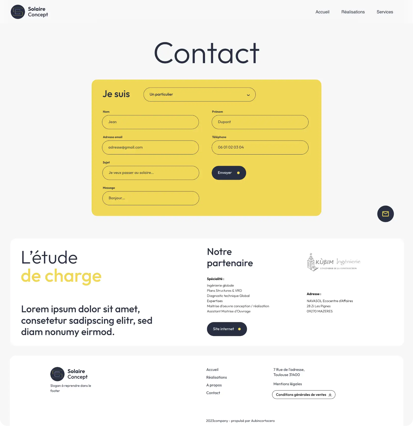Web design Solaire Concept