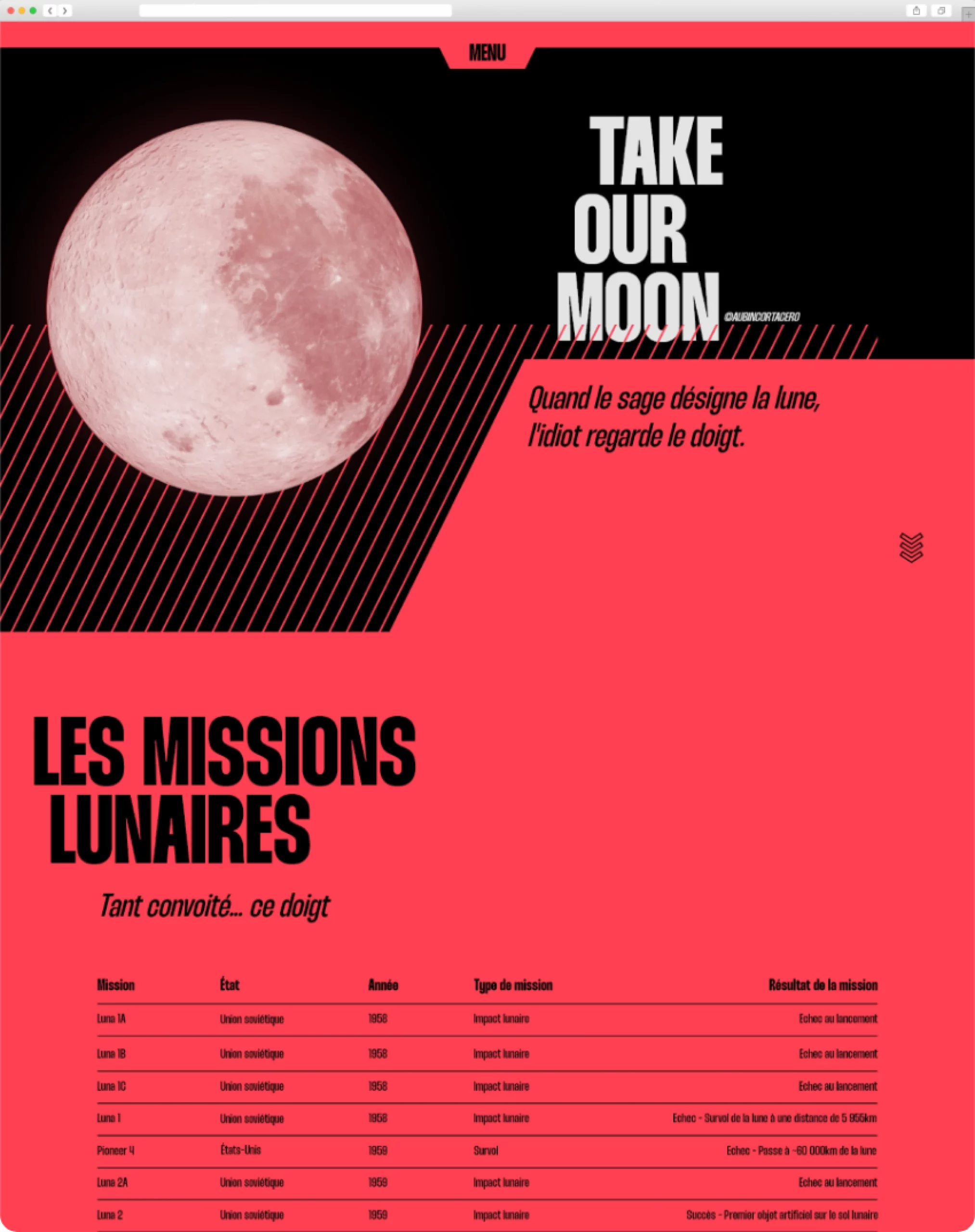 Web design Take Our Moon
